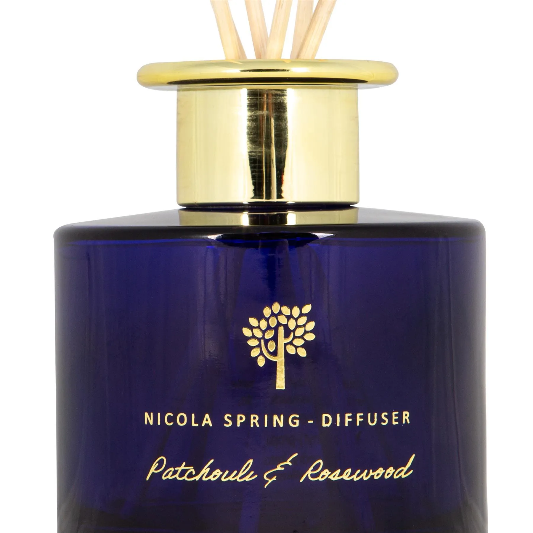 200ml Patchouli & Rosewood Glass Reed Diffuser - By Nicola Spring