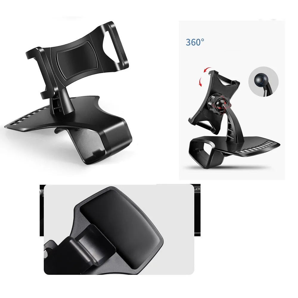 3 in 1 Car GPS Smartphone Holder: Dashboard / Visor Clamp   AC Grid Clip for Crosscall Trendy - Black