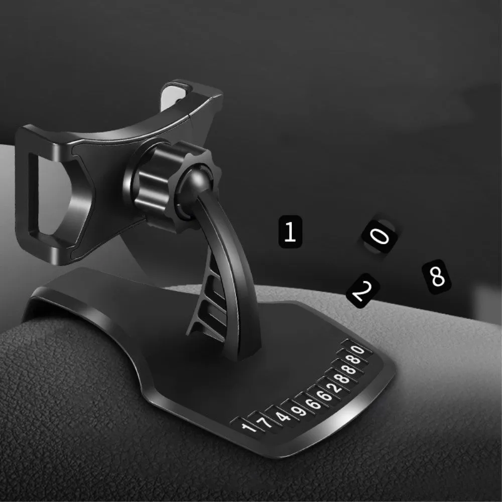 3 in 1 Car GPS Smartphone Holder: Dashboard / Visor Clamp   AC Grid Clip for Crosscall Trendy - Black