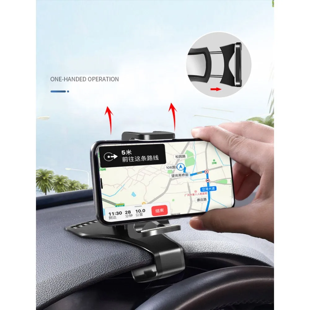3 in 1 Car GPS Smartphone Holder: Dashboard / Visor Clamp   AC Grid Clip for Crosscall Trendy - Black