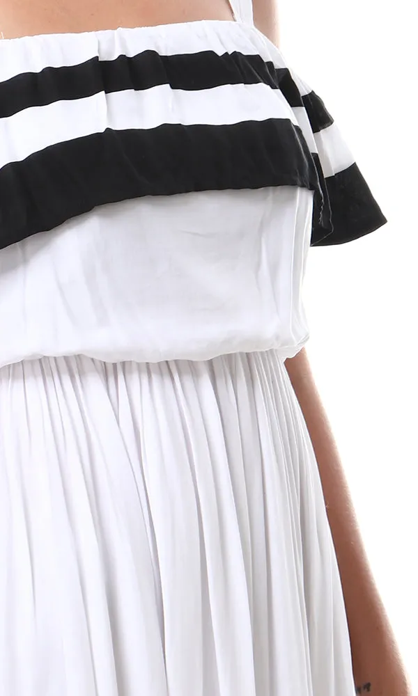93116 Off Shoulder With Adjustable Straps Dress - White