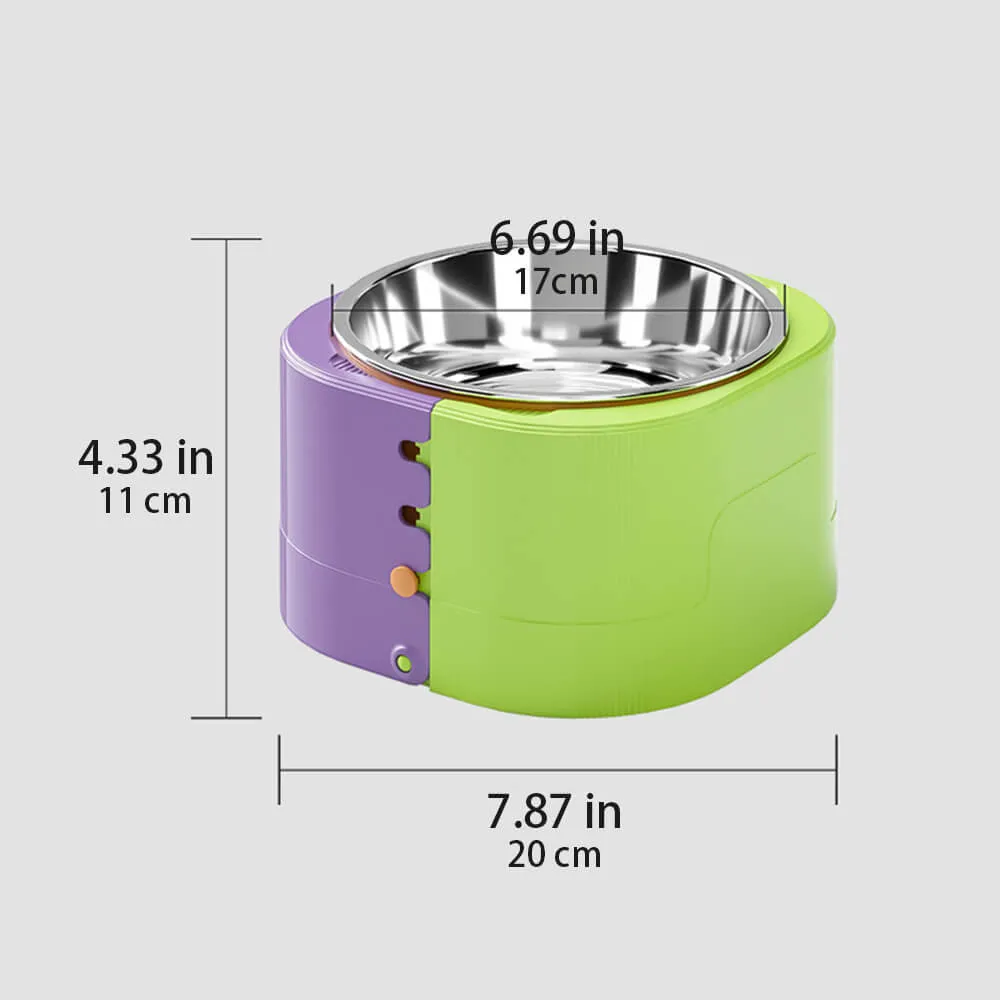 Adjustable Elevated Neck Protection Slow Feeder Pet Bowl