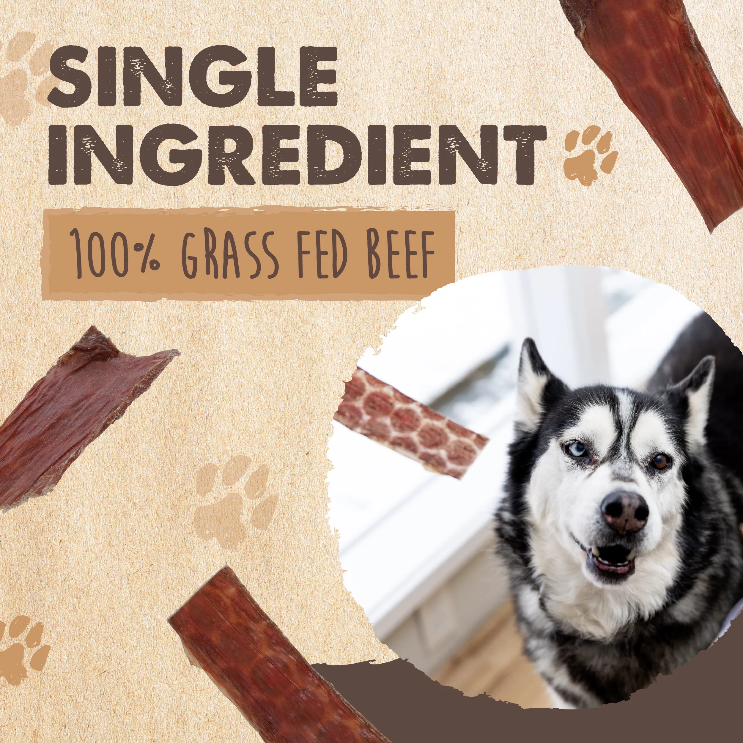 All-Natural Beef Gullet Jerky for Dogs