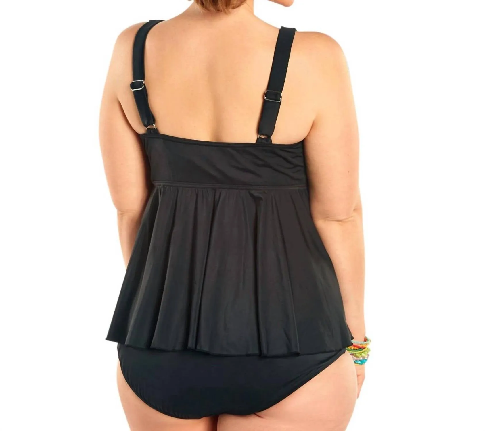 Always For Me - Plus Size Opulent Wrap Tankini Top with Matching Tankini Bottom