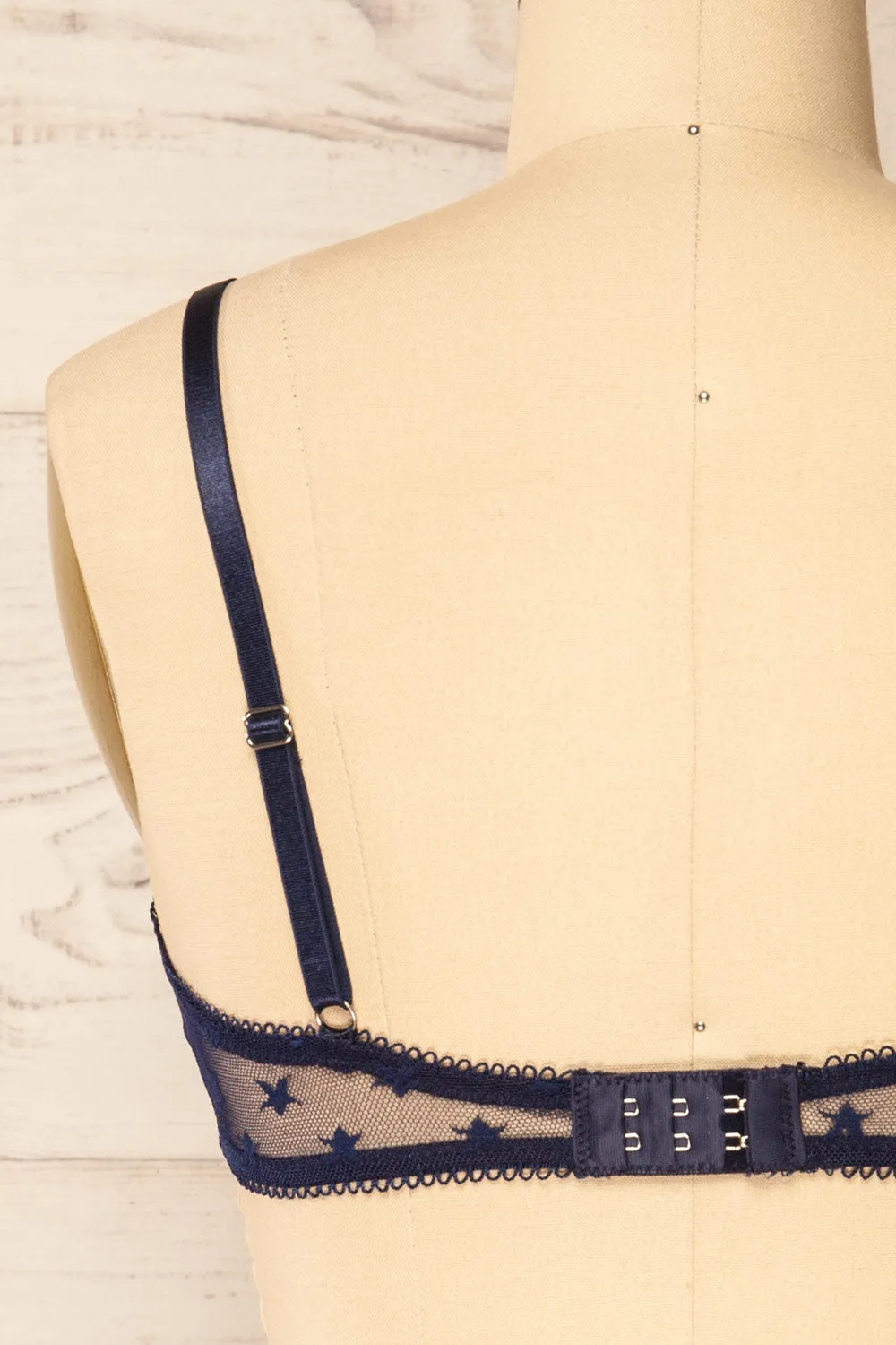 Amerikana Navy | Mesh Bralette w/ Embroidered Stars