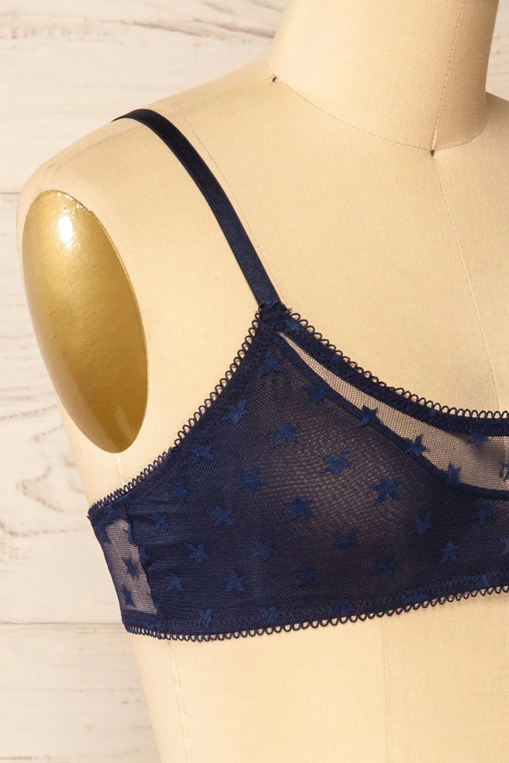 Amerikana Navy | Mesh Bralette w/ Embroidered Stars