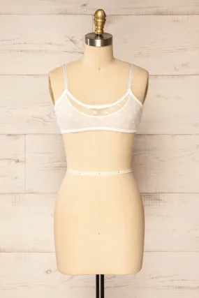 Amerikana White | Mesh Bralette w/ Embroidered Stars