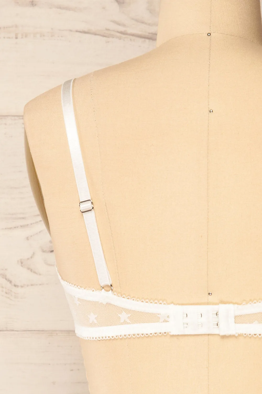 Amerikana White | Mesh Bralette w/ Embroidered Stars
