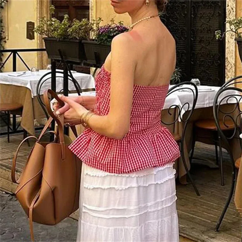 Ana - Smocked strapless top