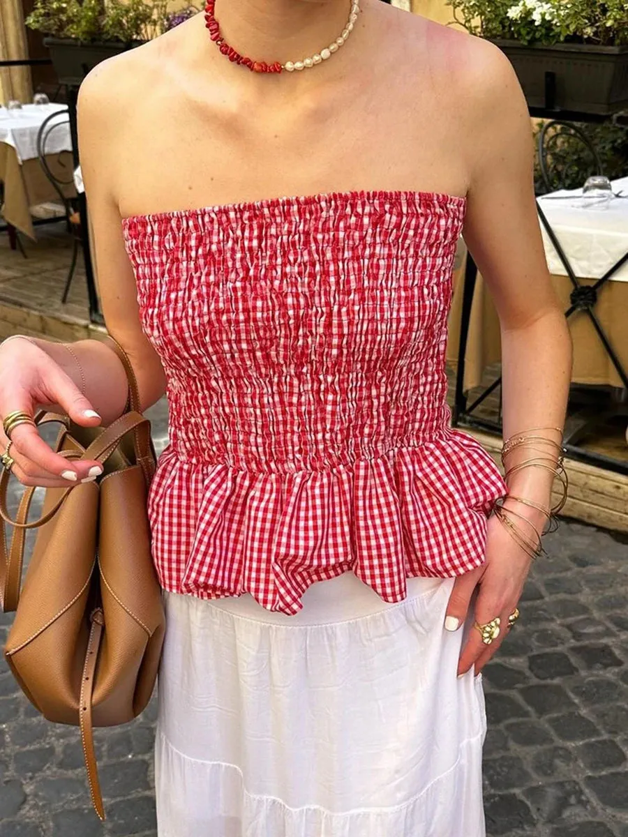 Ana - Smocked strapless top