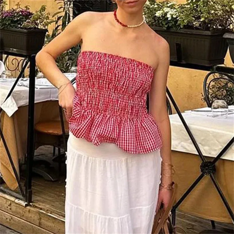 Ana - Smocked strapless top