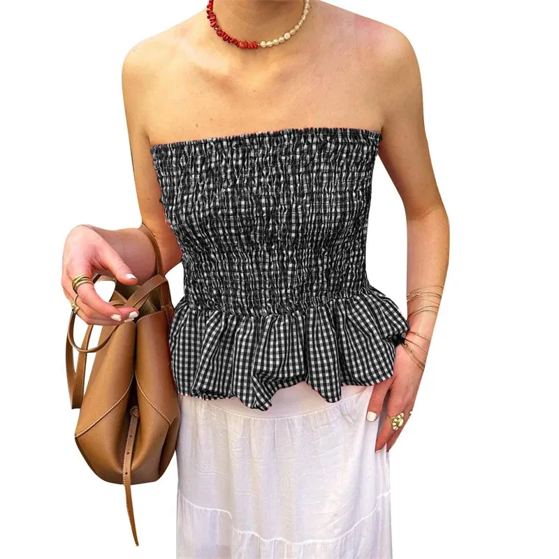 Ana - Smocked strapless top
