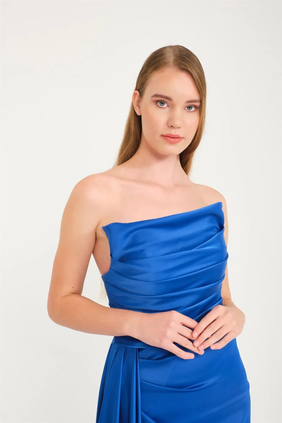 Angelino Saks Slip Satin Evening Evening Cat Ears Dress