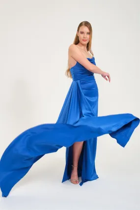 Angelino Saks Slip Satin Evening Evening Cat Ears Dress
