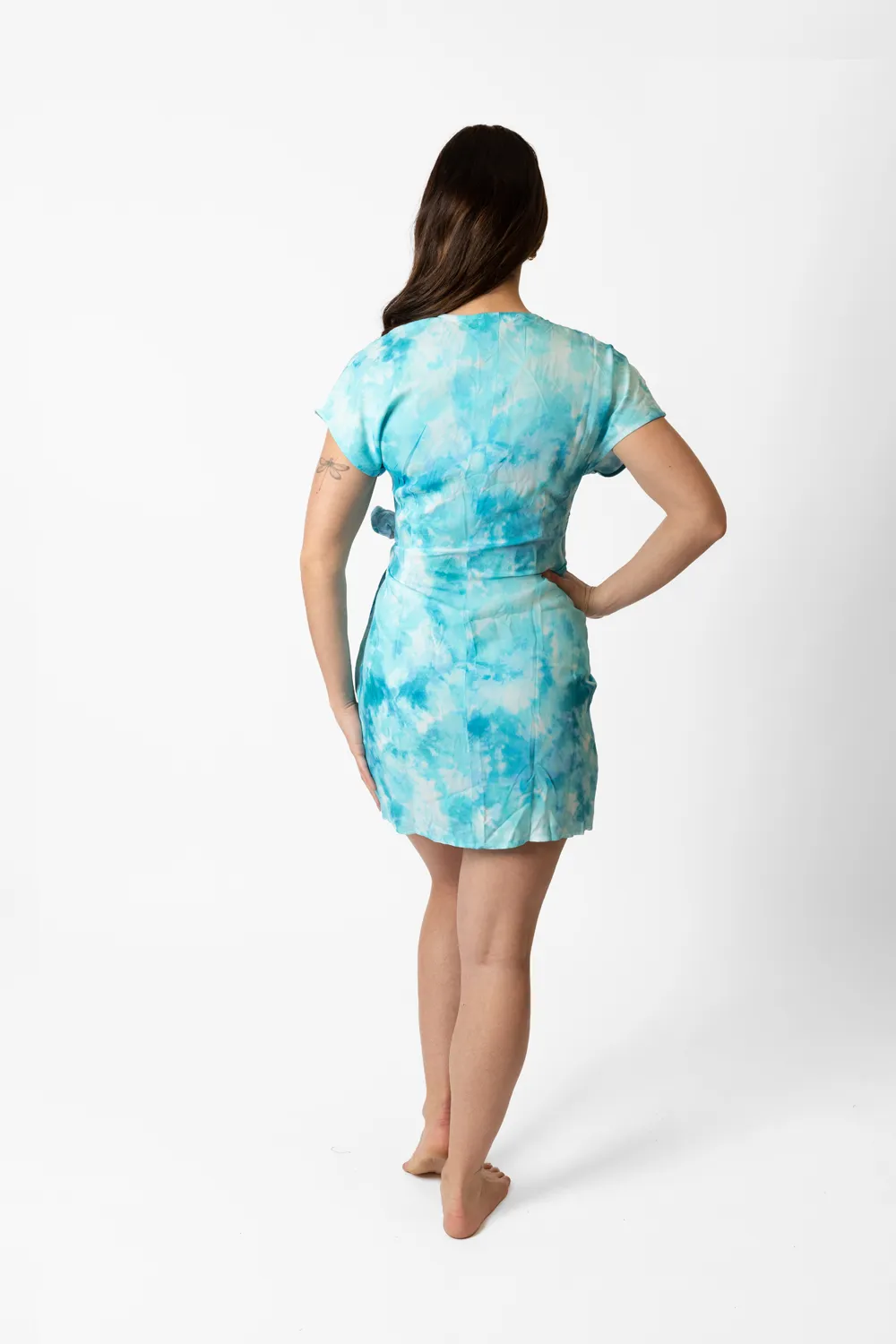 Aquarelle Tie Dye Mini Wrap Dress