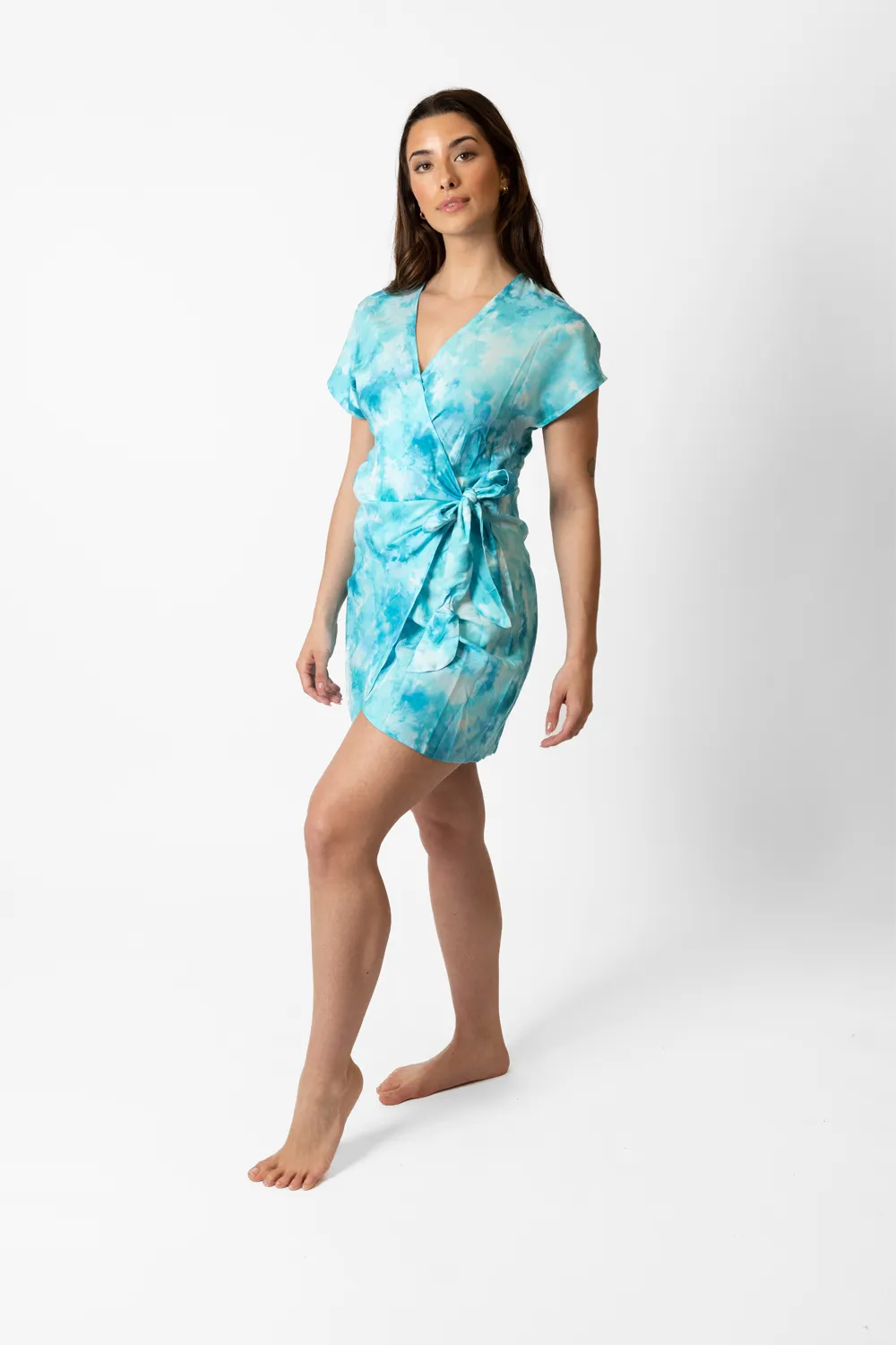 Aquarelle Tie Dye Mini Wrap Dress