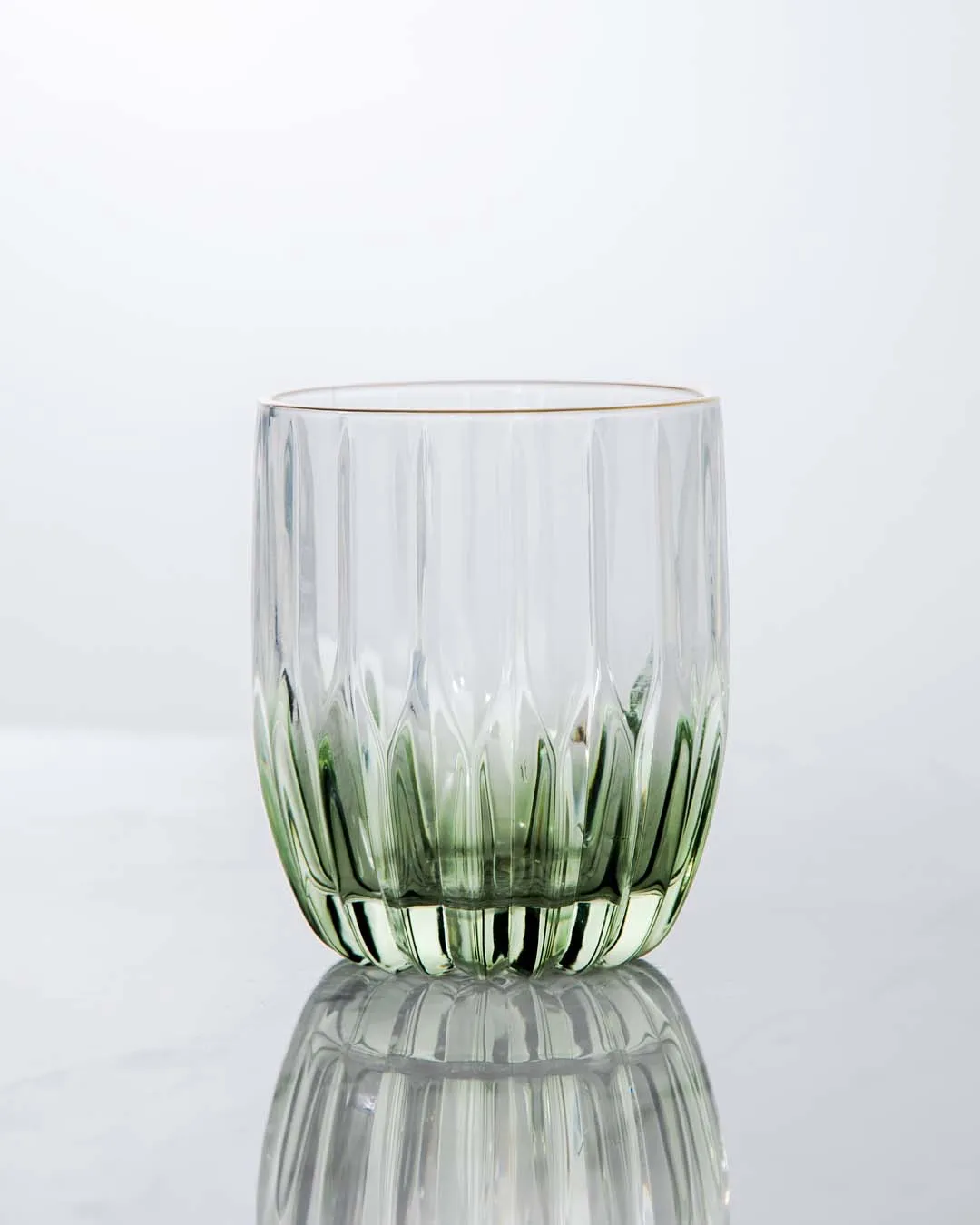 Archie Old Fashion Whiskey Glasses - Green - Set Of 6