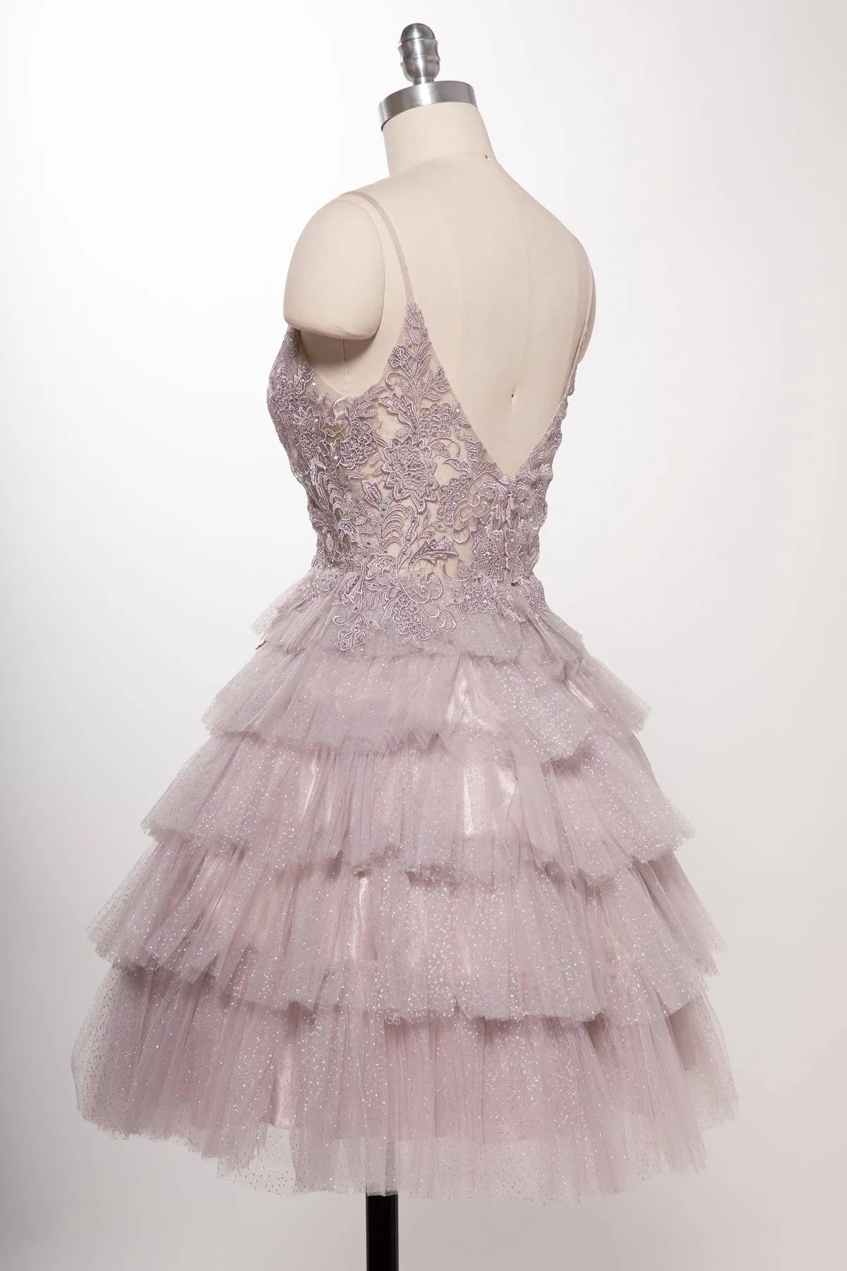 Aspeed S2308 Appliqued Tiered Short Dress