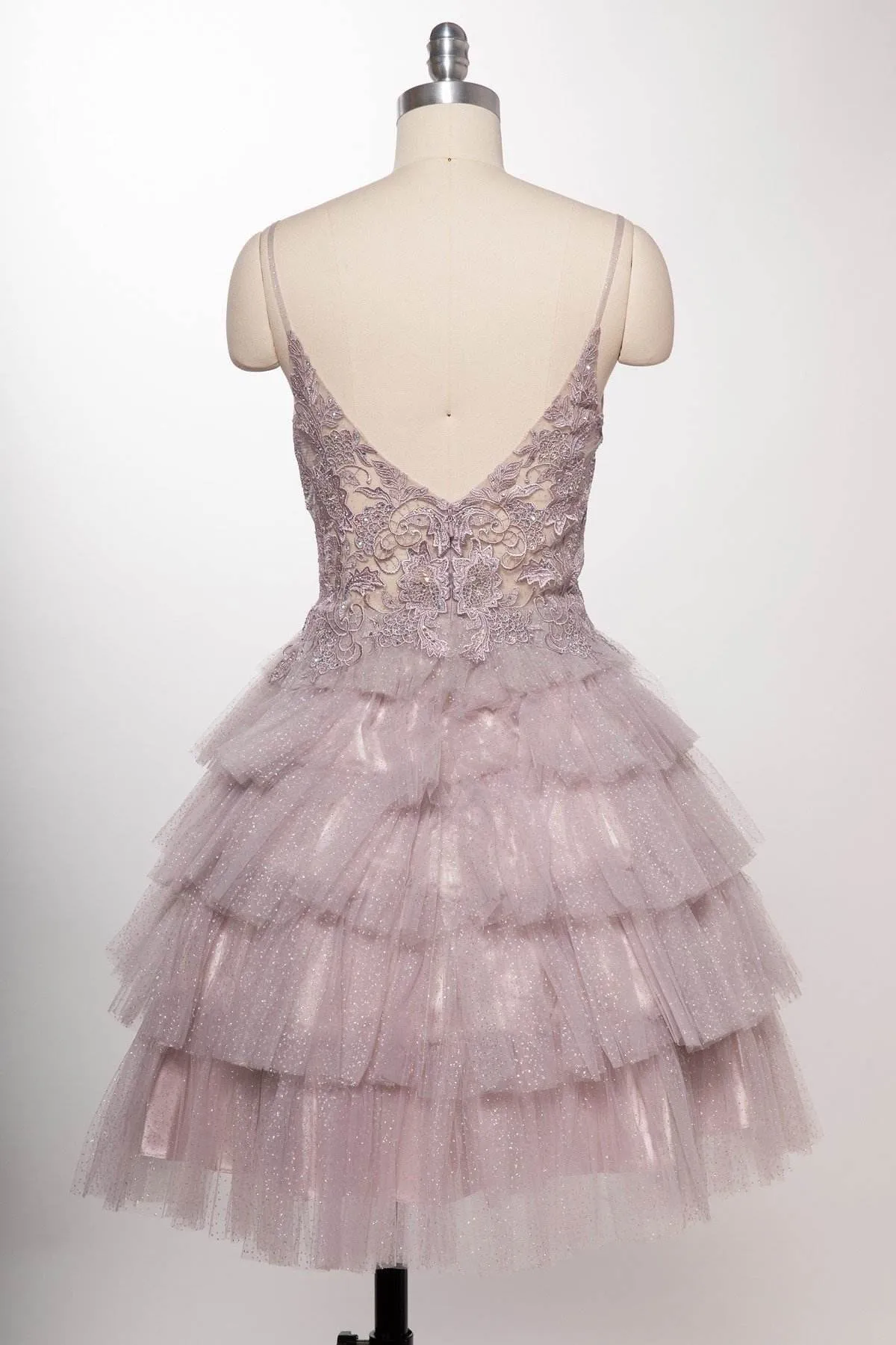 Aspeed S2308 Appliqued Tiered Short Dress