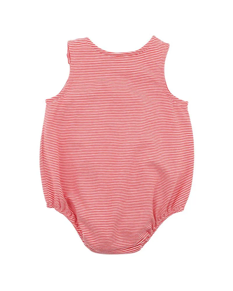 Bebe Festive Reindeer Bodysuit - Berry Stripe