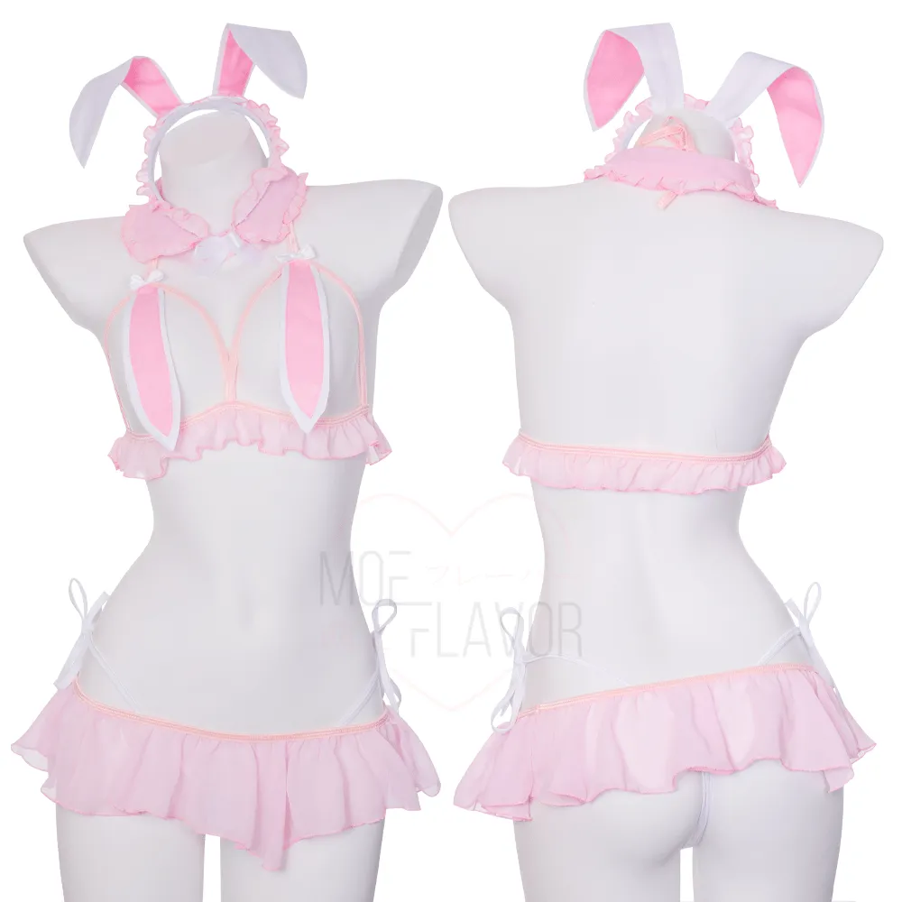 Blush Bunny Ears Lingerie