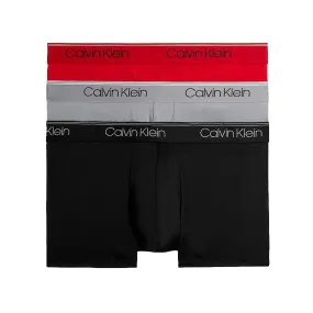 Calvin Klein Micro Stretch Low Rise Trunks 3 Pack - Black / Red