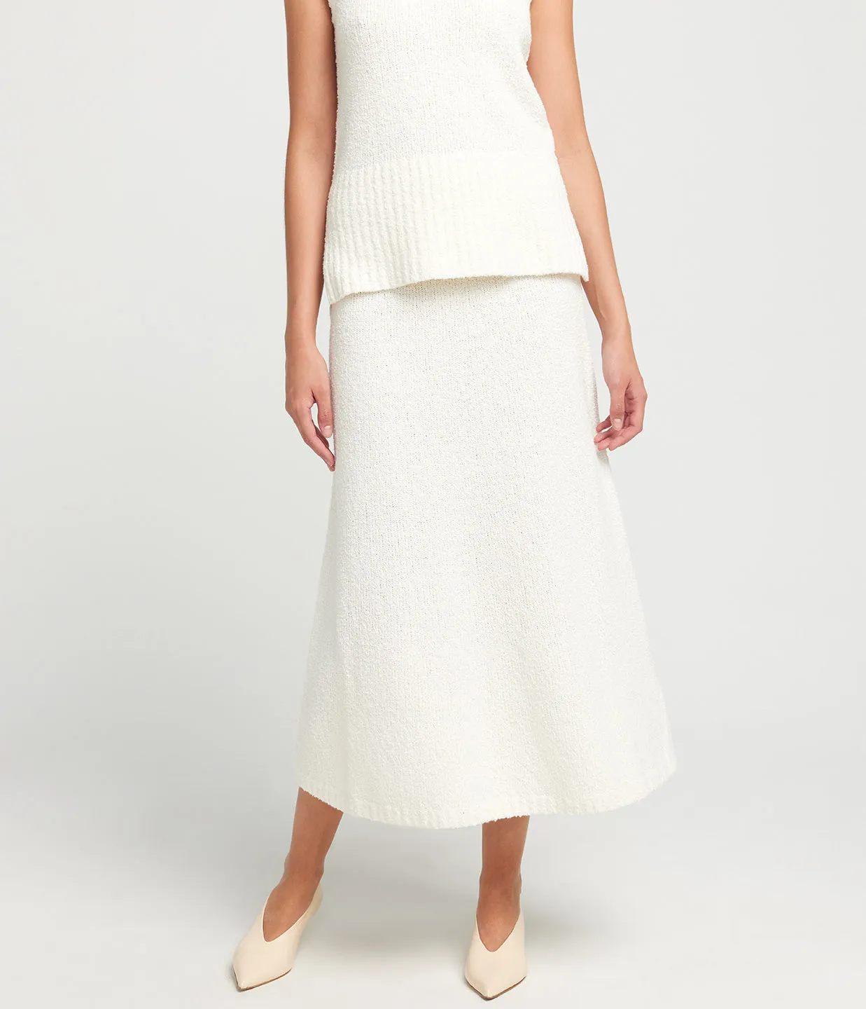 Celeste Cashmere Blend Skirt in Off White