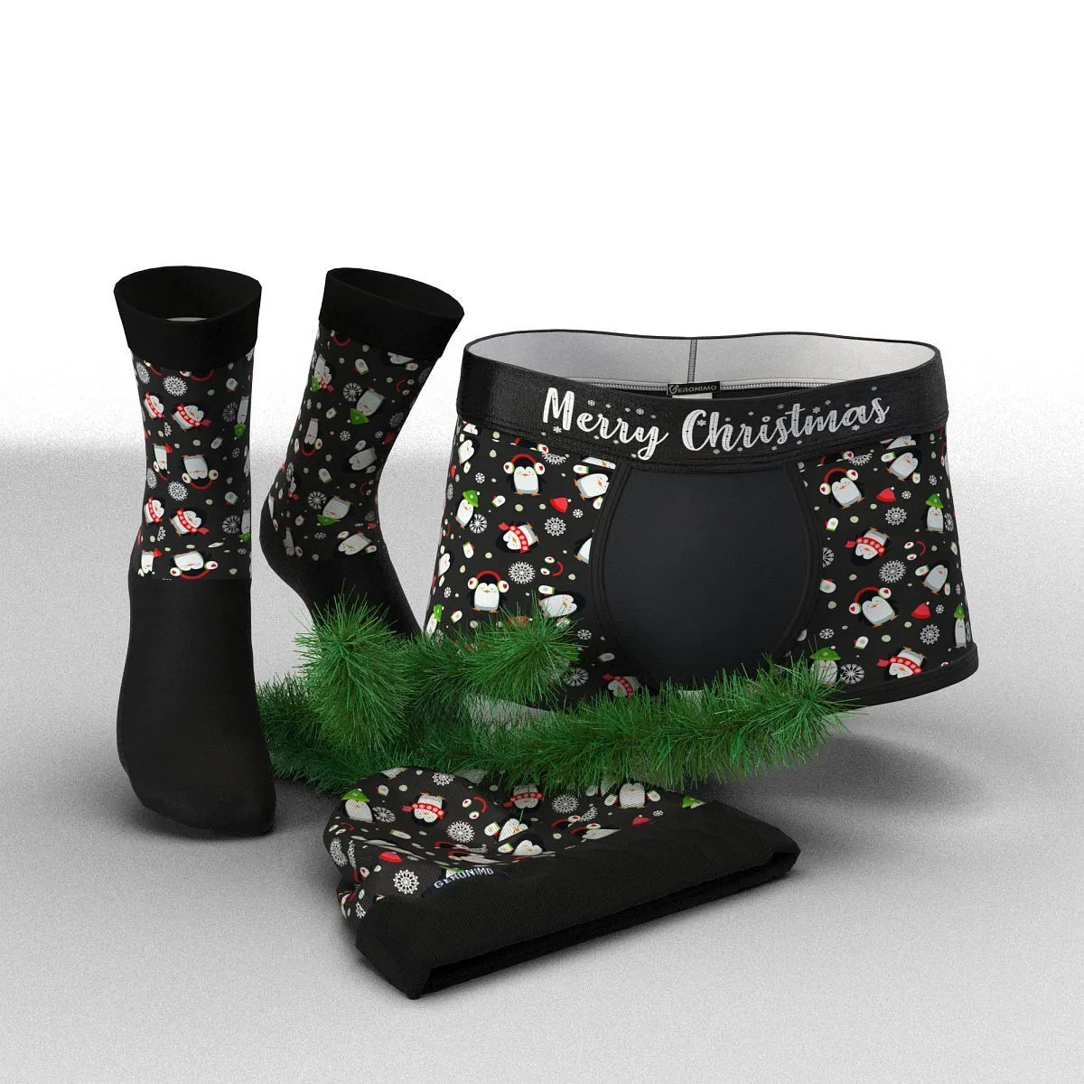 Christmas set of Boxers & Socks& Beanie V1