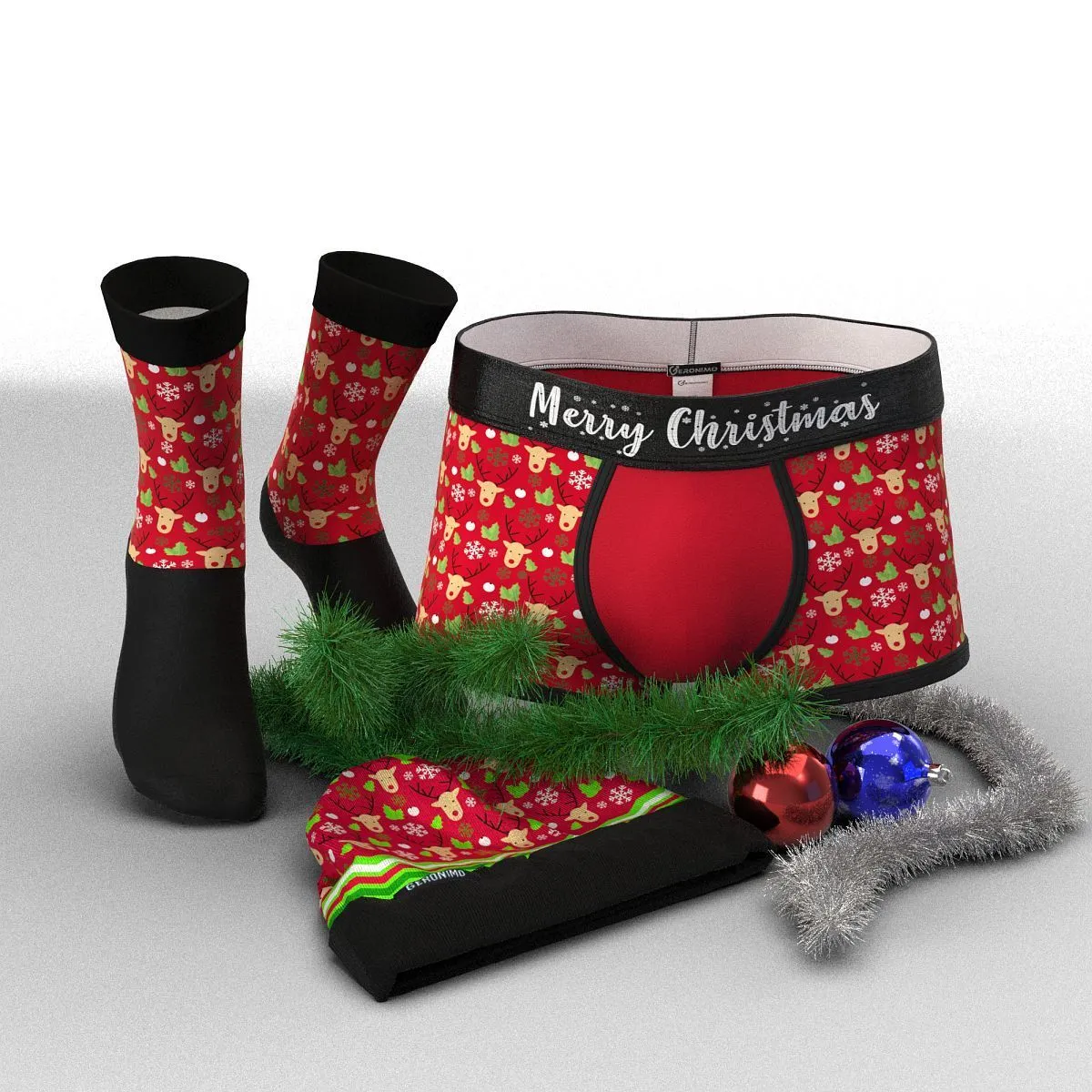 Christmas set of Boxers & Socks& Beanie V1
