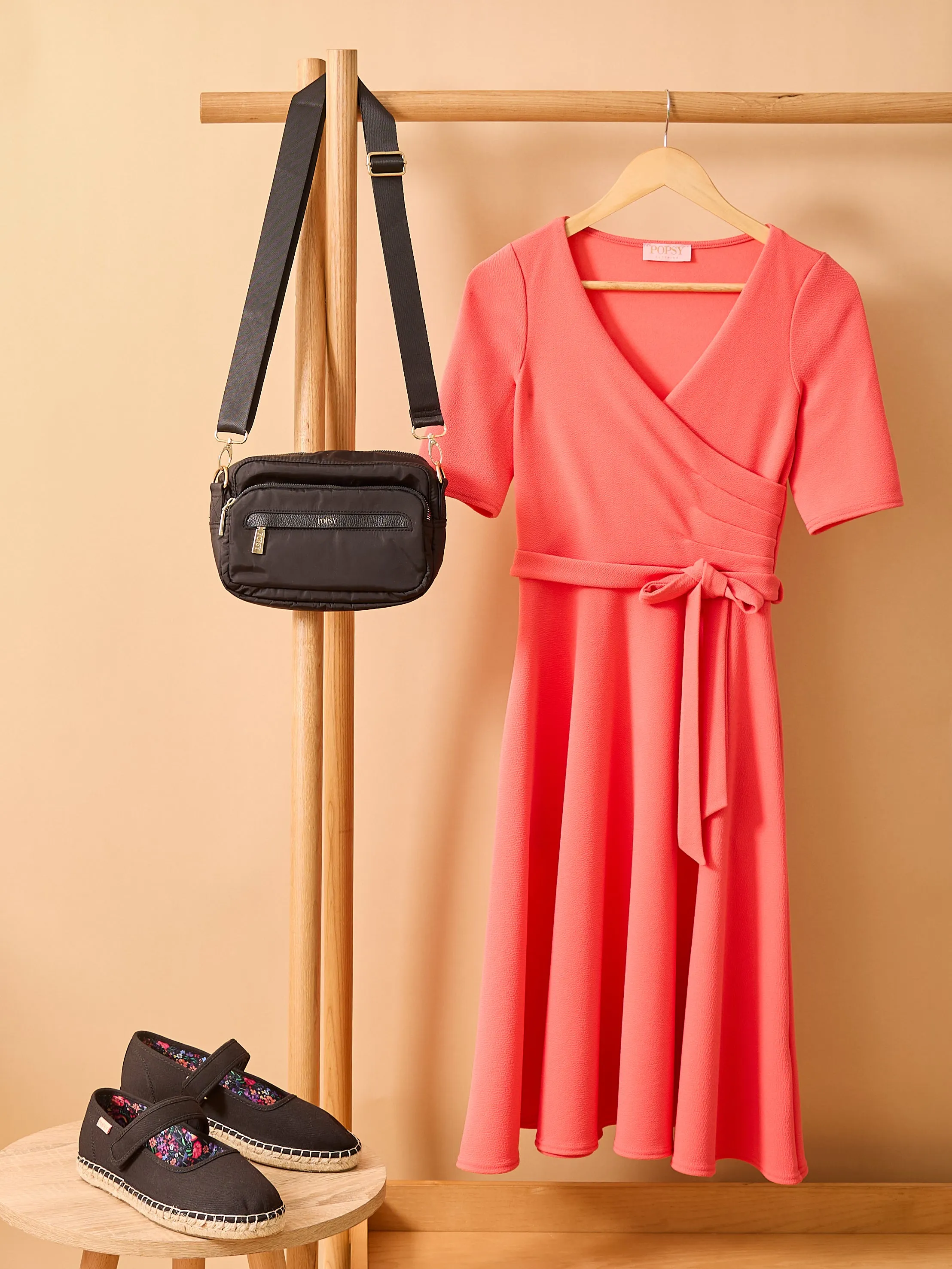 Coralie Coral Swing Dress