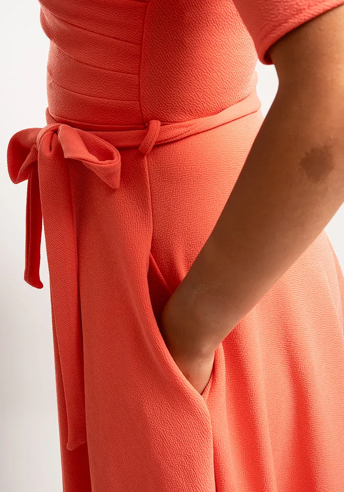 Coralie Coral Swing Dress