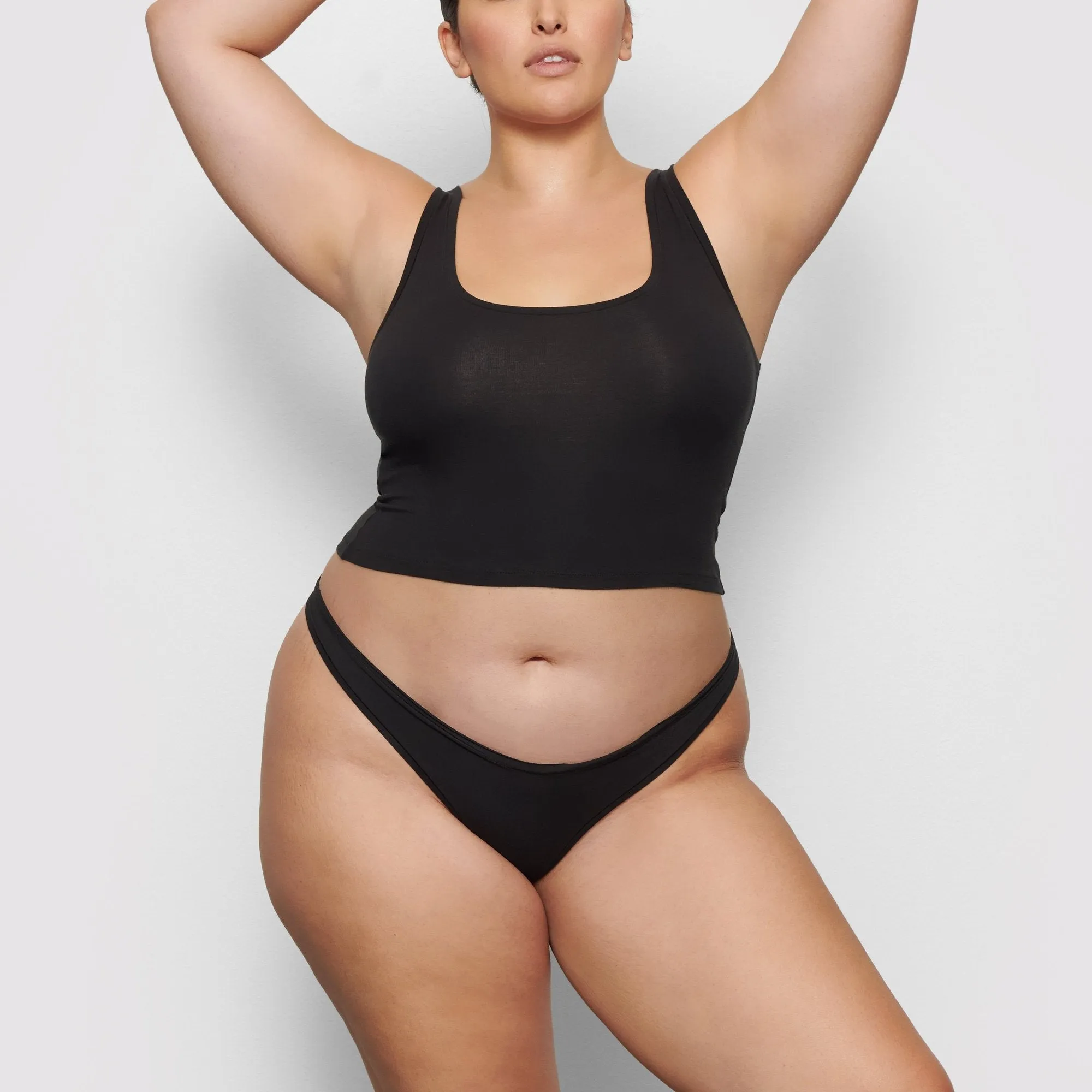 COTTON JERSEY DIPPED THONG | SOOT