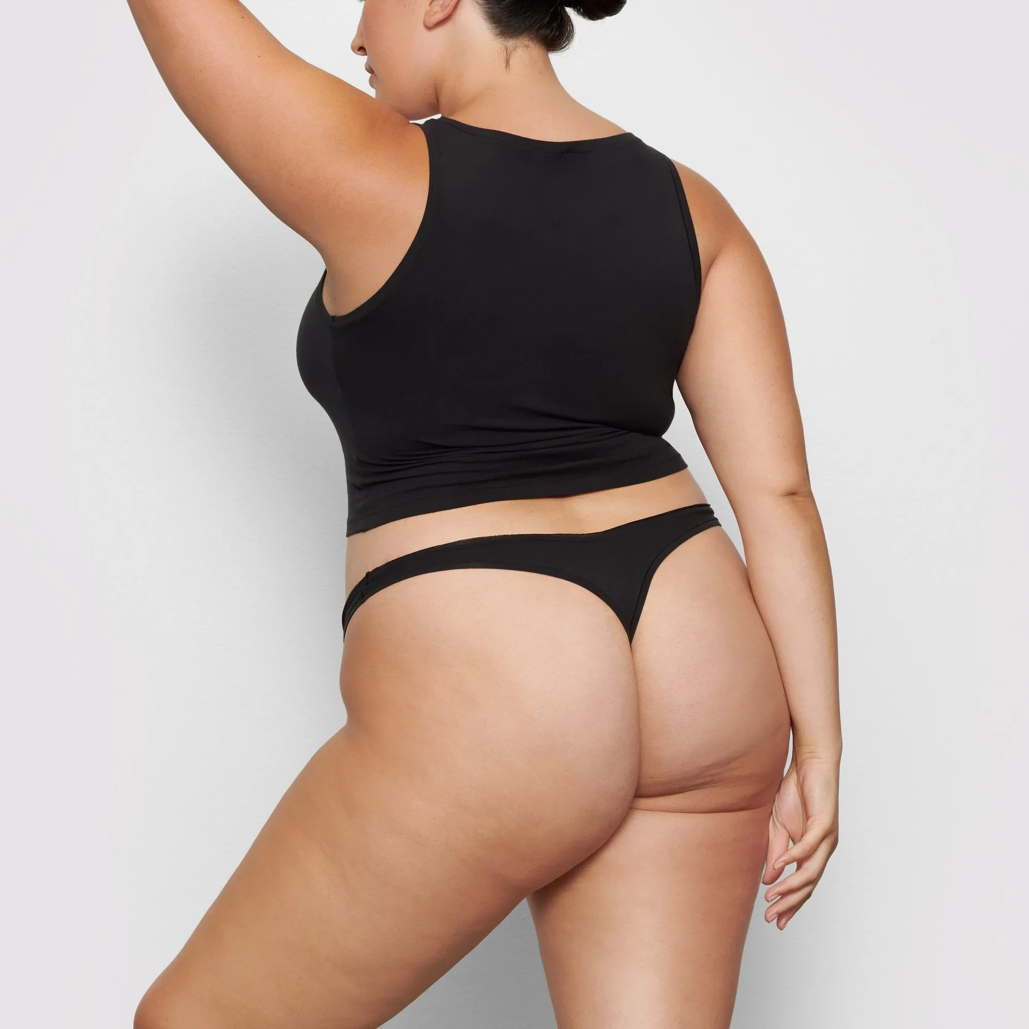 COTTON JERSEY DIPPED THONG | SOOT