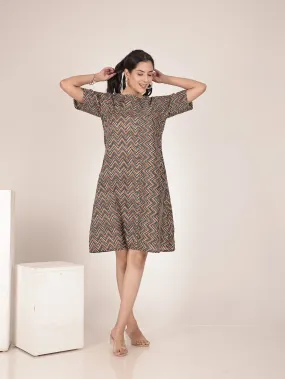 Cotton Printed Shift Dress