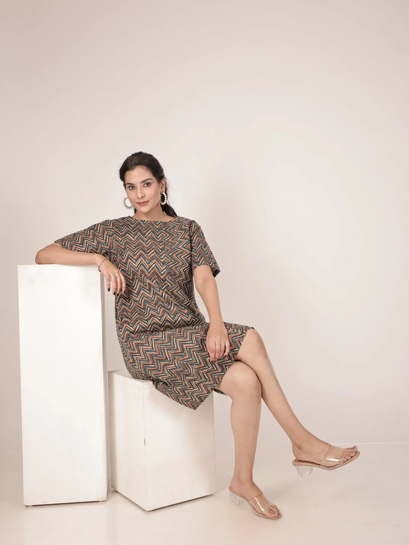 Cotton Printed Shift Dress