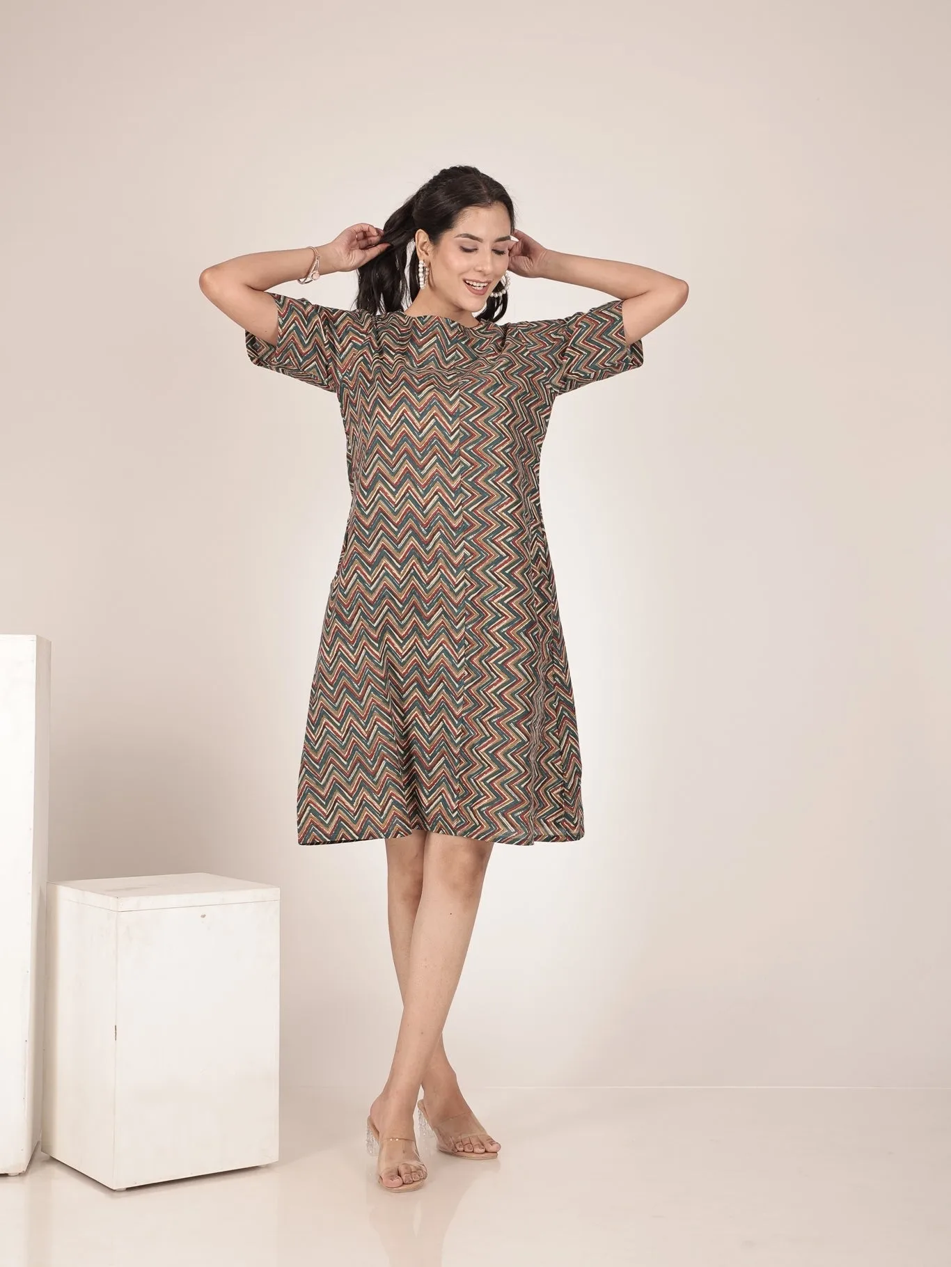 Cotton Printed Shift Dress