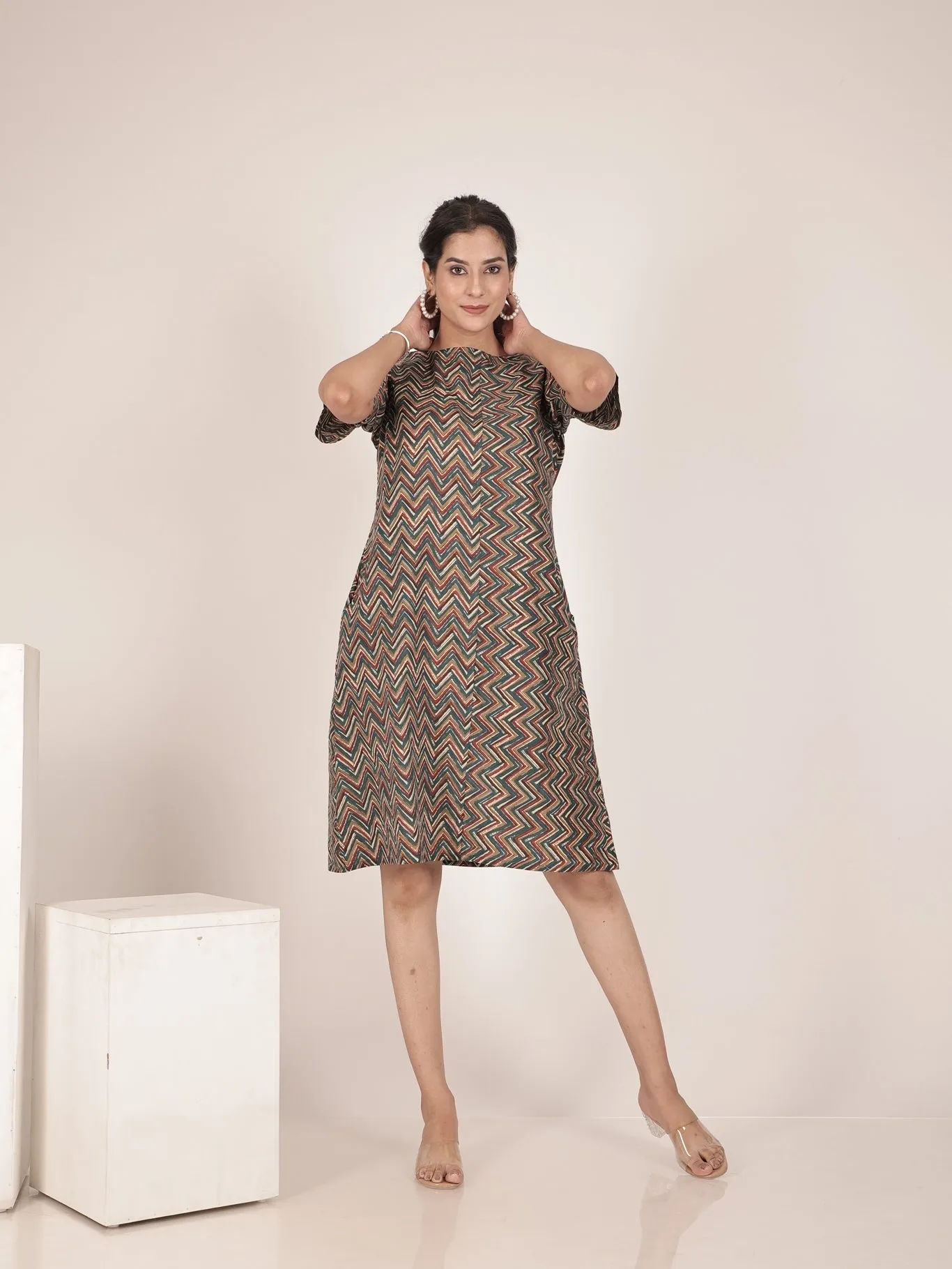 Cotton Printed Shift Dress
