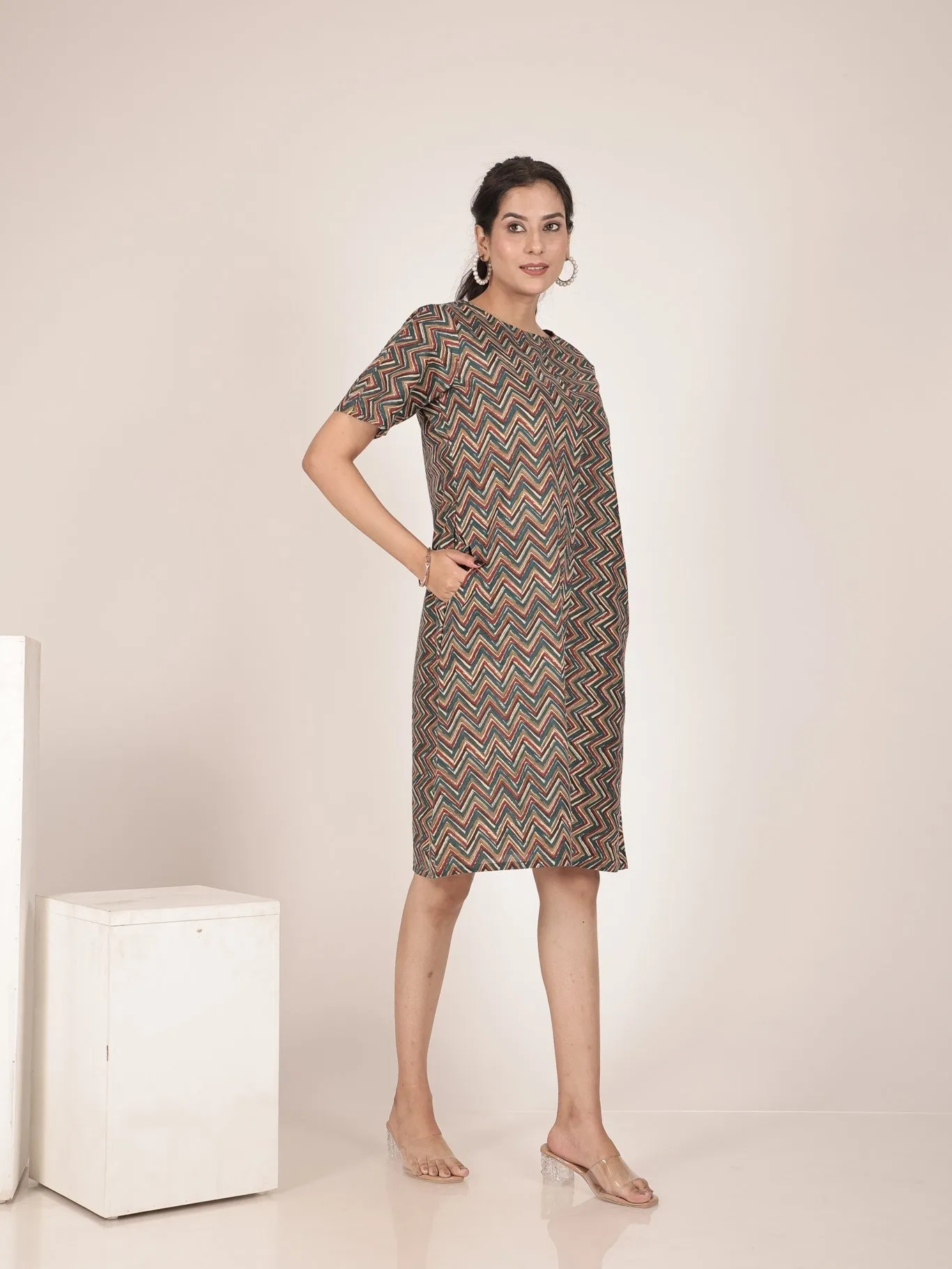 Cotton Printed Shift Dress