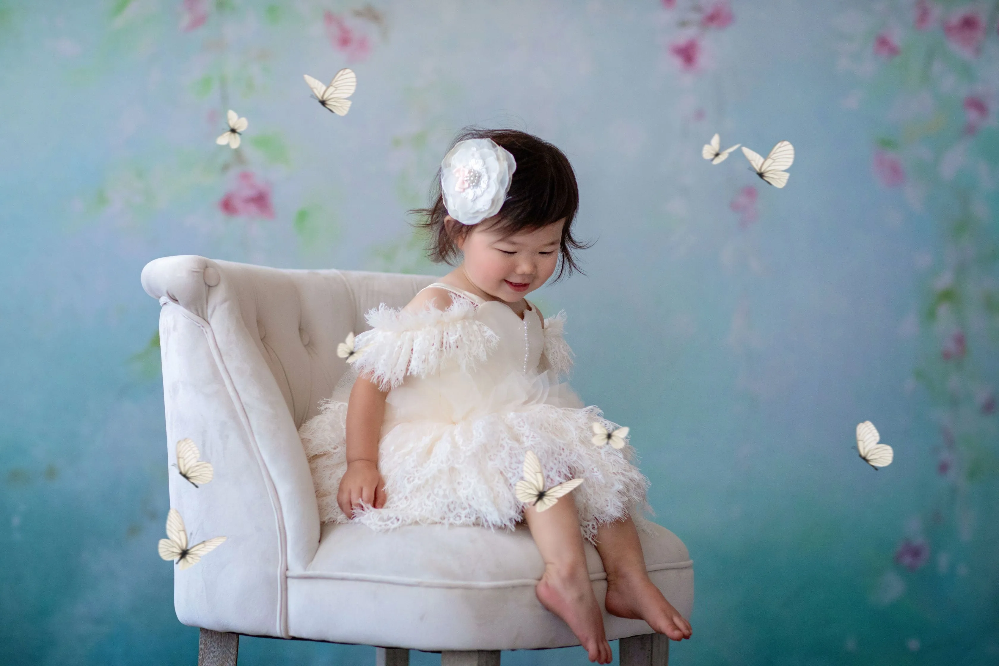 Couture Rental Baby Gown "Alyssa" - Black - Petal Length Dress  - ( 24 month- 3 year)