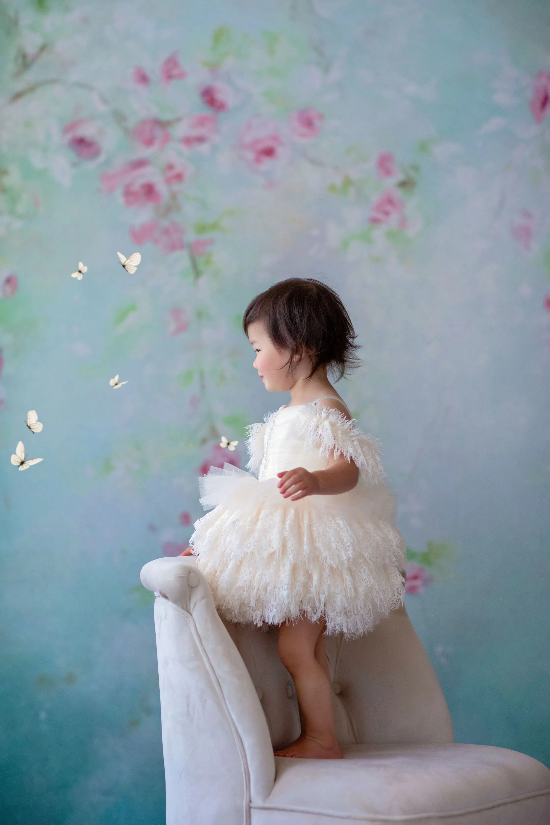 Couture Rental Baby Gown "Alyssa" - Black - Petal Length Dress  - ( 24 month- 3 year)