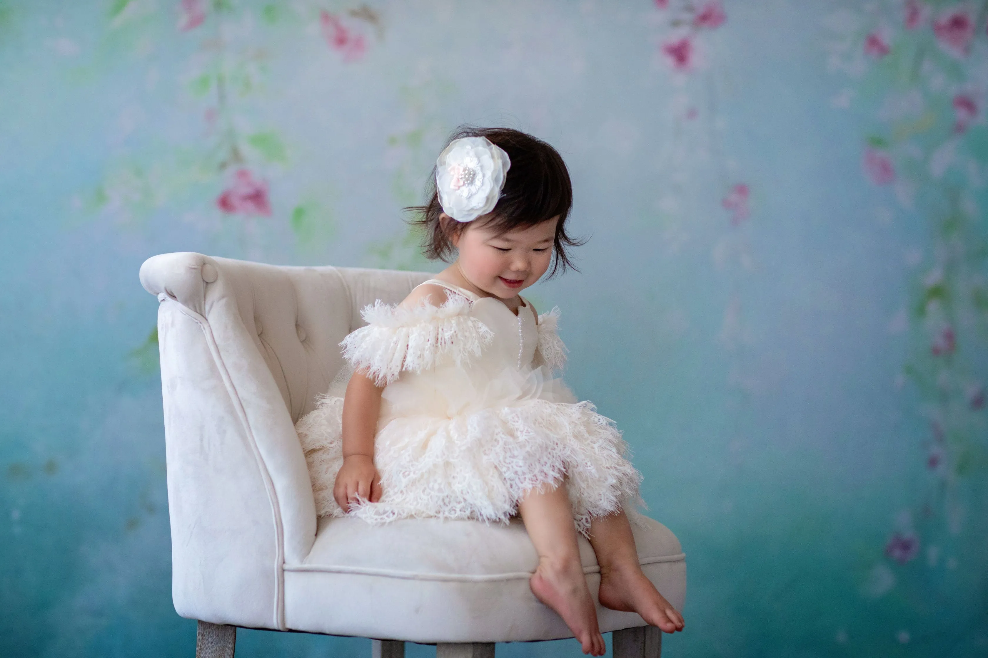 Couture Rental Baby Gown "Alyssa" - Black - Petal Length Dress  - ( 24 month- 3 year)