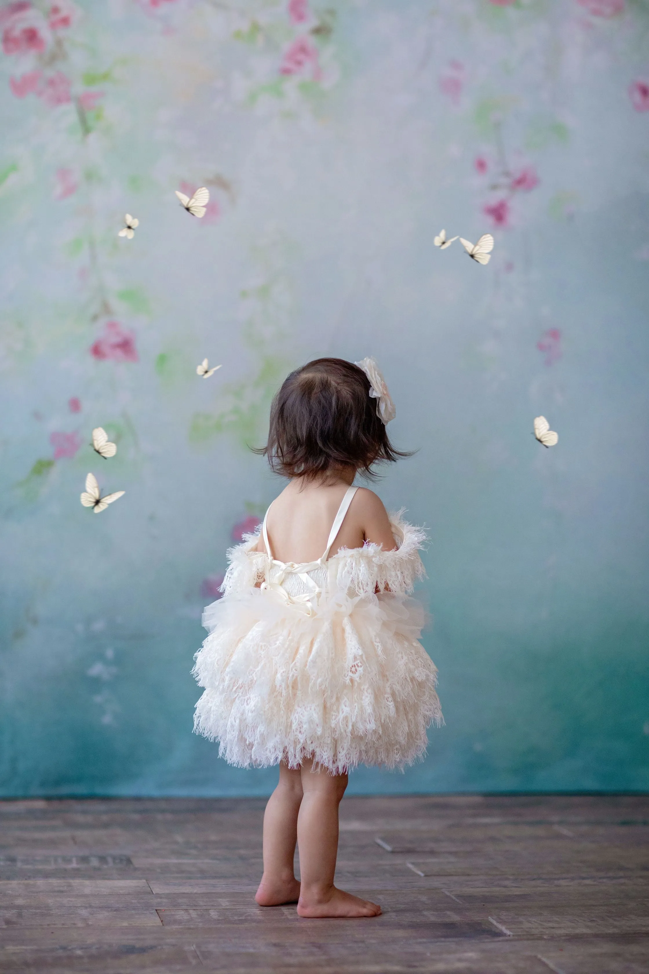 Couture Rental Baby Gown "Alyssa" - Black - Petal Length Dress  - ( 24 month- 3 year)