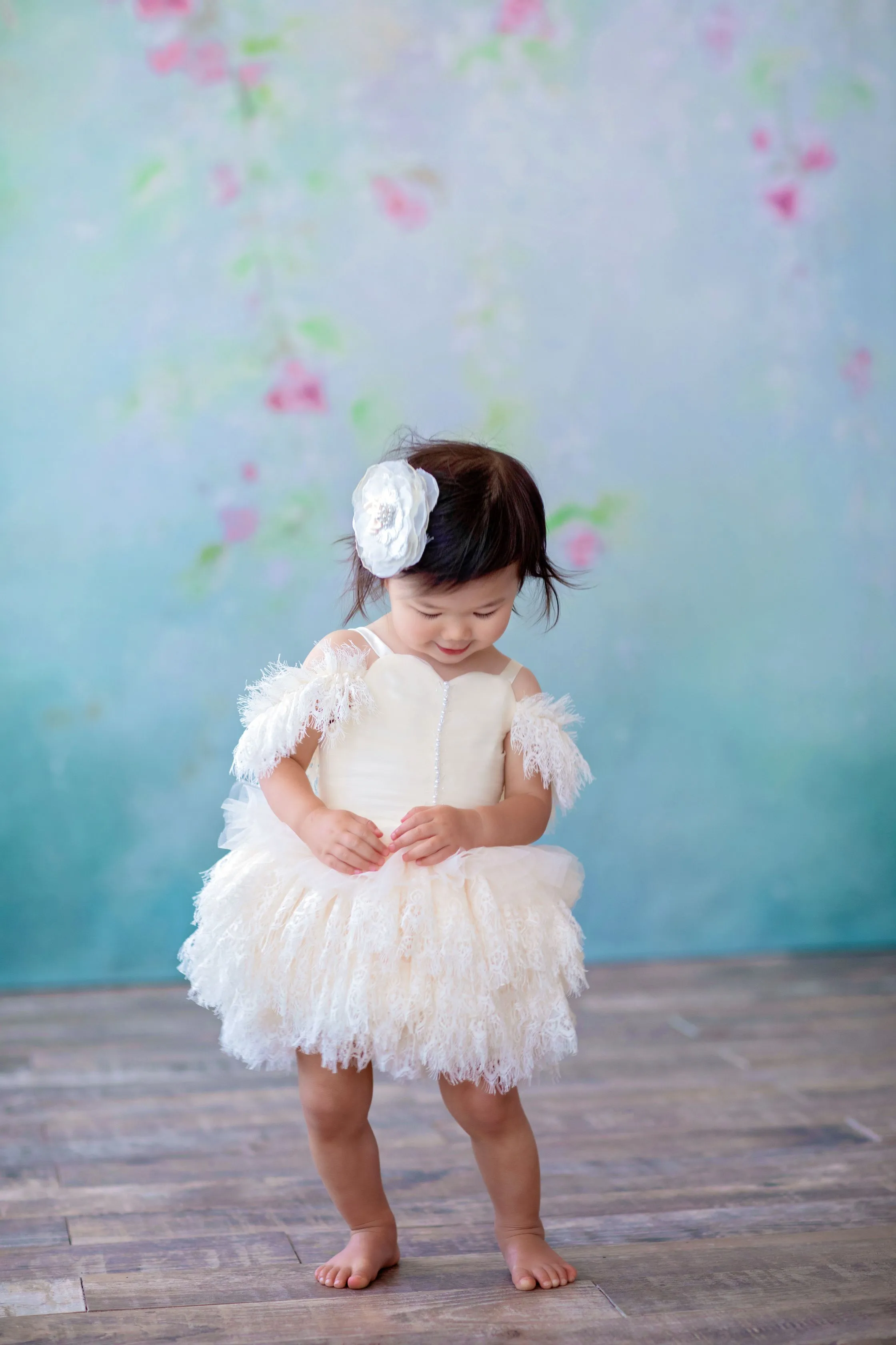 Couture Rental Baby Gown "Alyssa" - Black - Petal Length Dress  - ( 24 month- 3 year)
