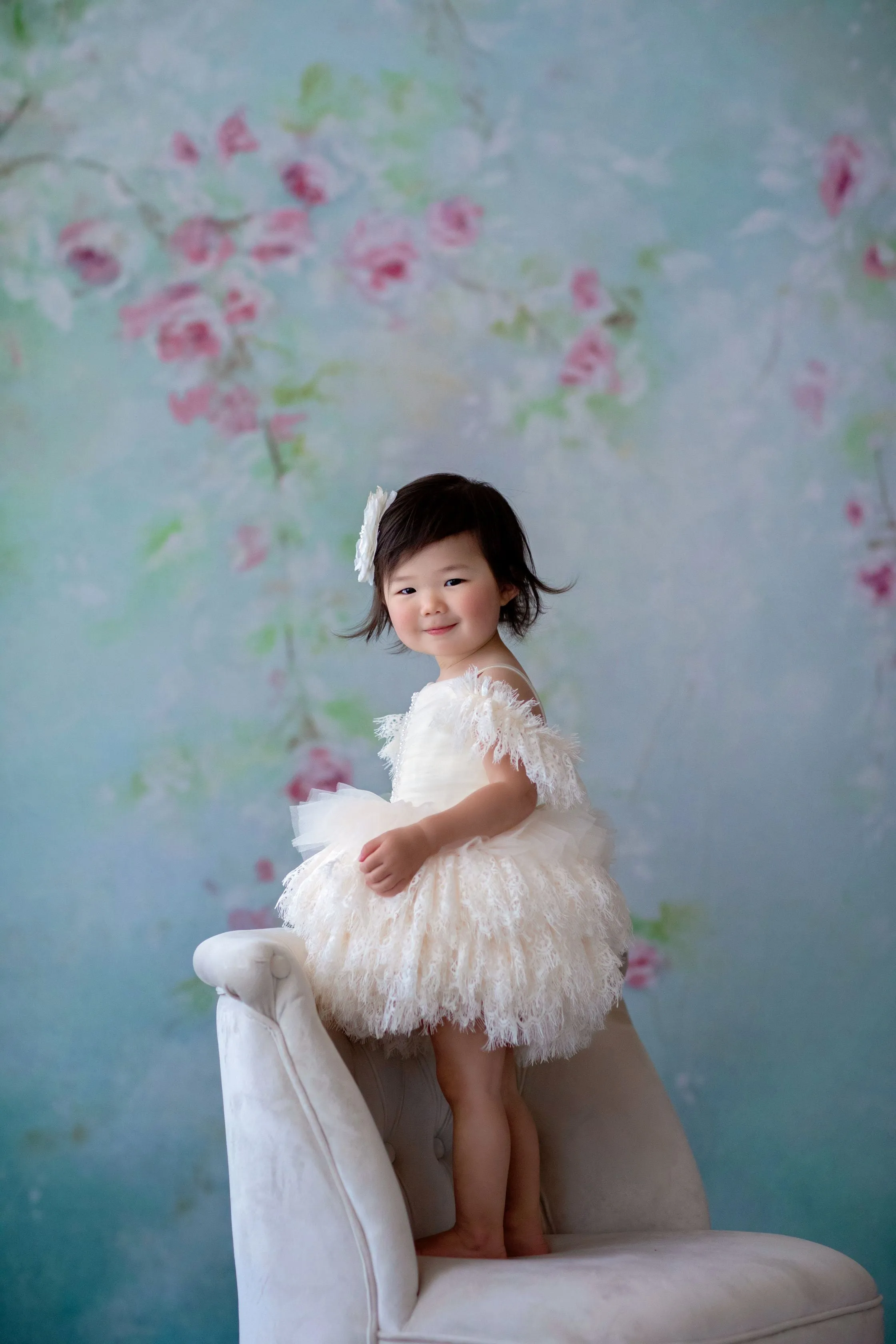 Couture Rental Baby Gown "Alyssa" - Black - Petal Length Dress  - ( 24 month- 3 year)
