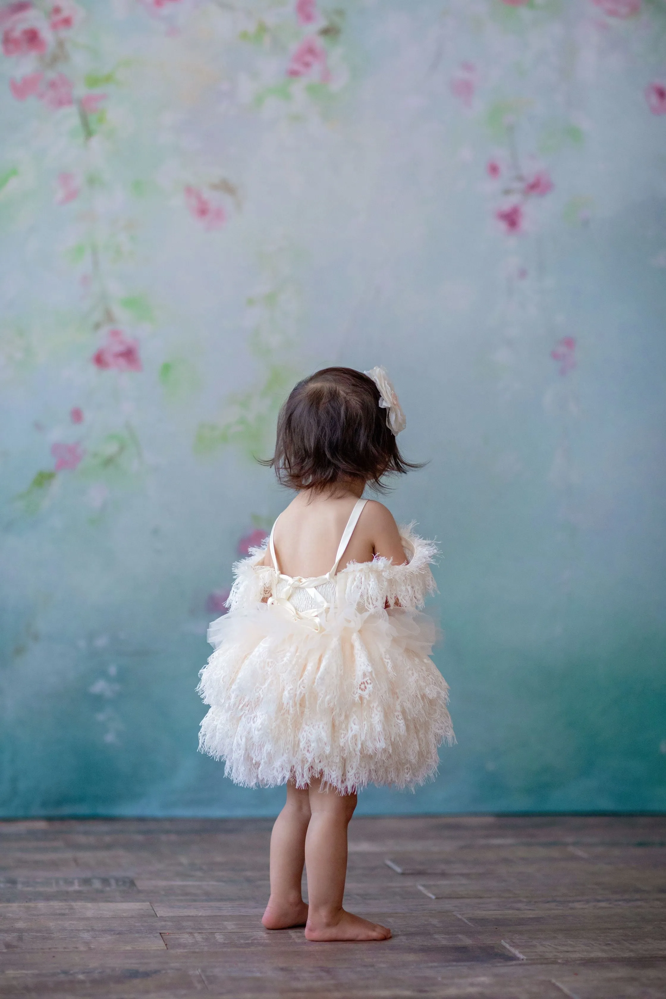 Couture Rental Baby Gown "Alyssa" - Black - Petal Length Dress  - ( 24 month- 3 year)