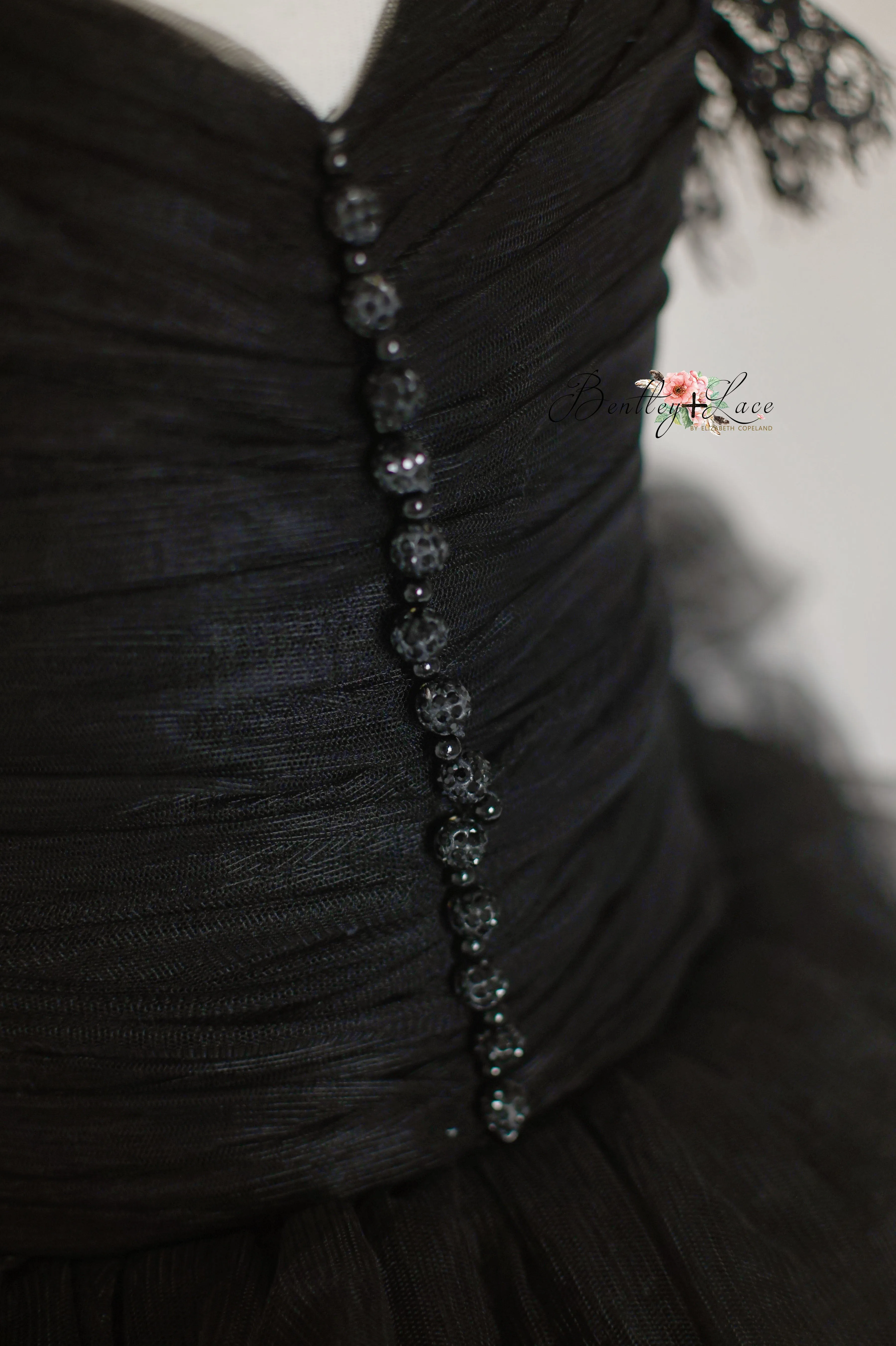 Couture Rental Baby Gown "Alyssa" - Black - Petal Length Dress  - ( 24 month- 3 year)