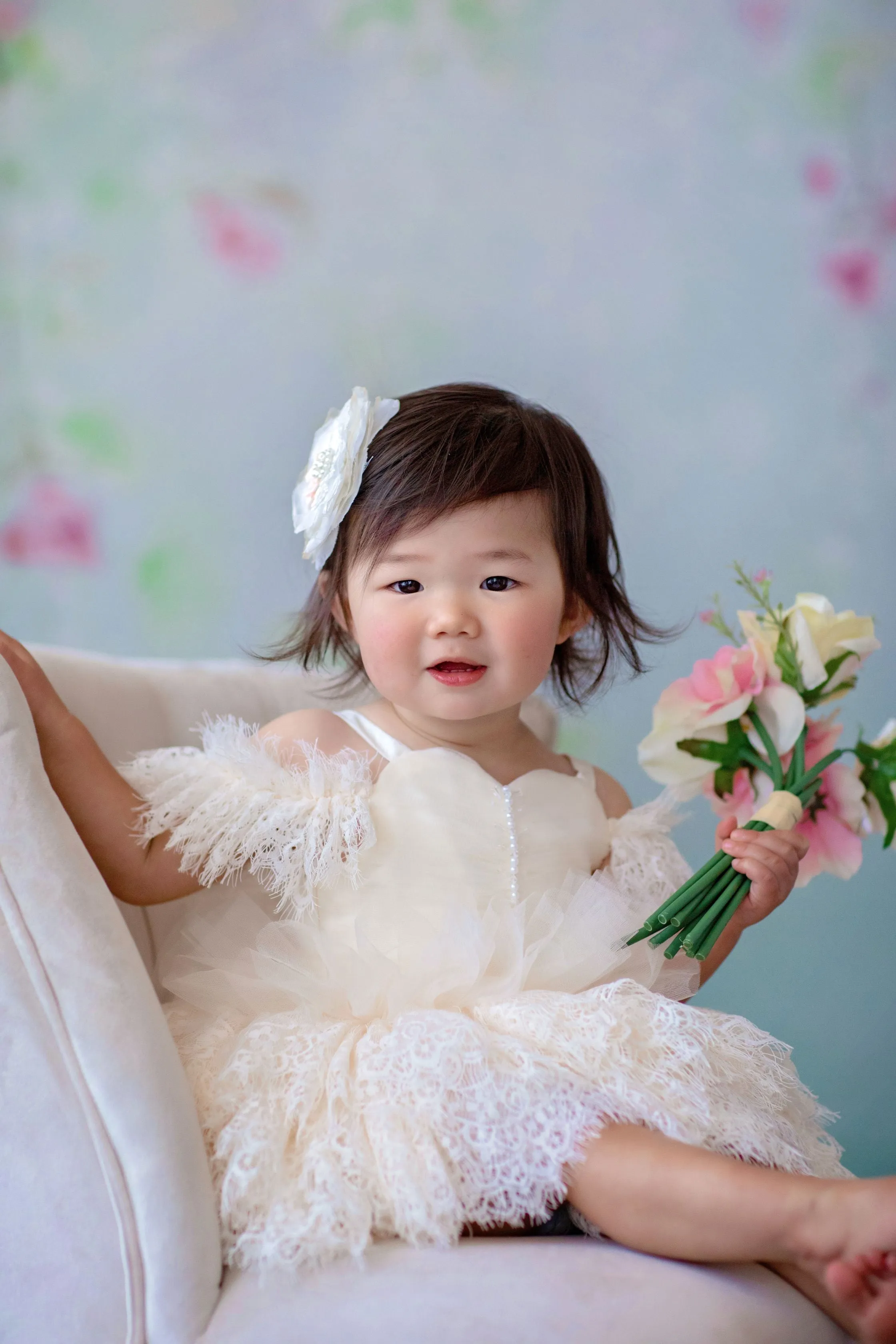 Couture Rental Baby Gown "Alyssa" - Black - Petal Length Dress  - ( 24 month- 3 year)