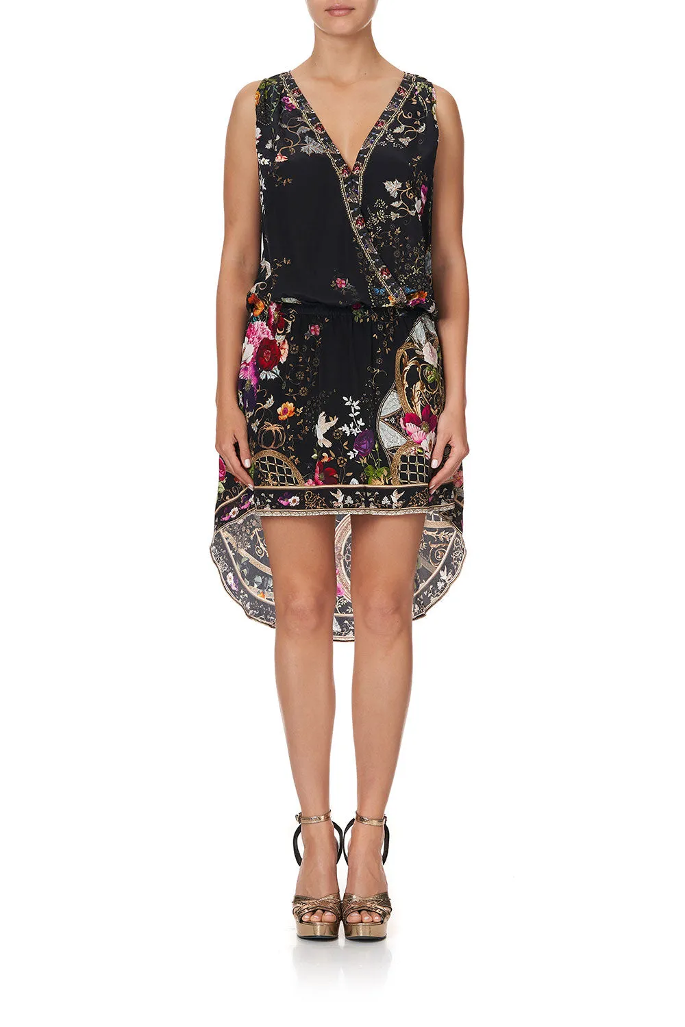 CROSS OVER DRESS WITH LONG BACK MIRROR MIRROR