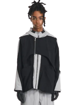 Deconstructed Double Breasted Hooded Jacket