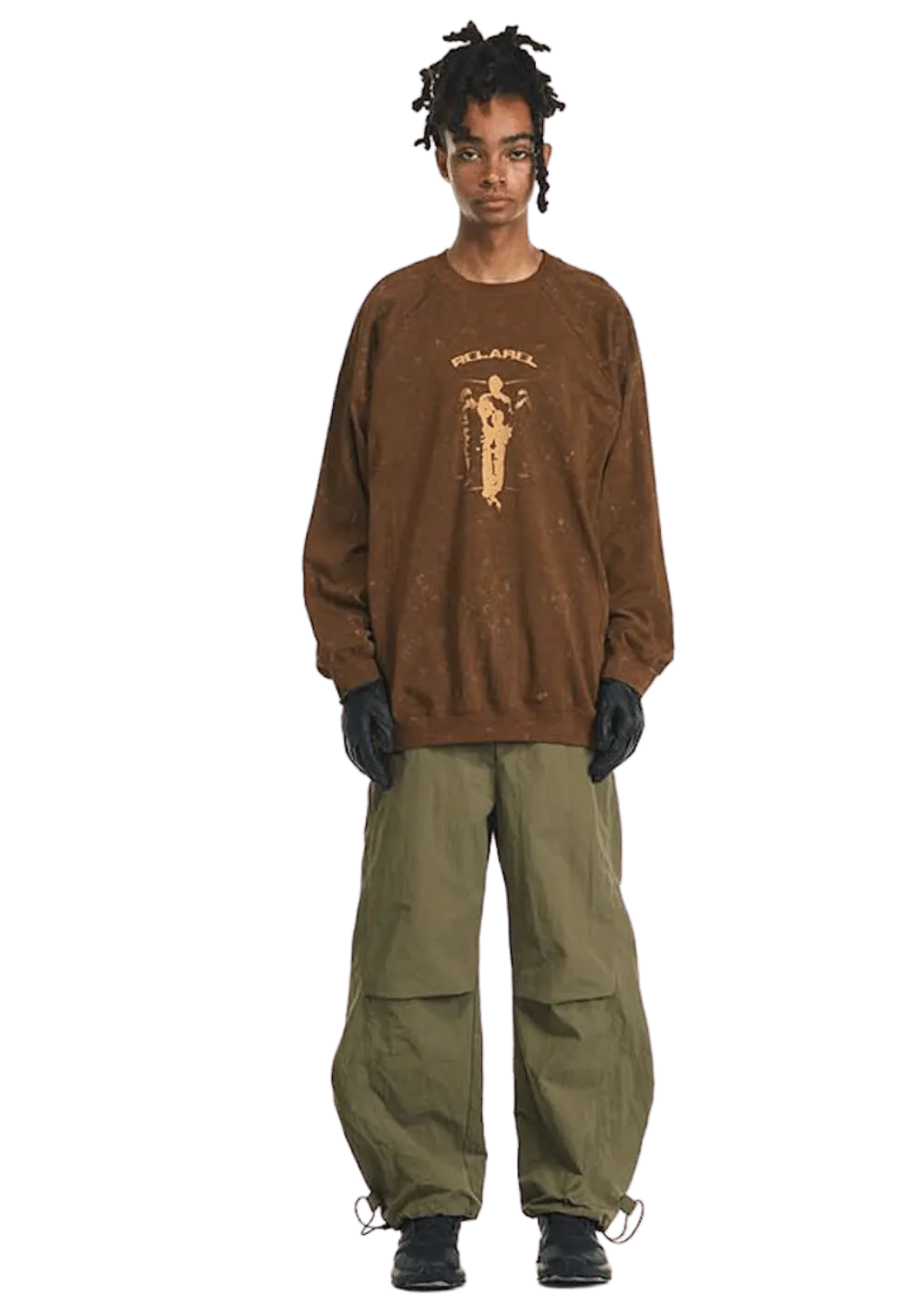 Deconstructed Washed Print Sweatshirt